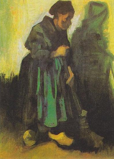 Vincent Van Gogh Peasant woman , sweeping the floor oil painting picture